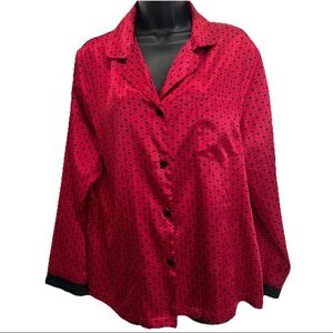 Linea Donatella Womens Red & Black Hearts Size Large